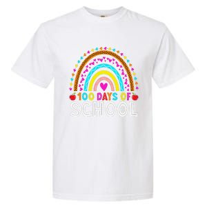 100 Days Of School Rainbow 100 Days Smarter Teacher Student Garment-Dyed Heavyweight T-Shirt