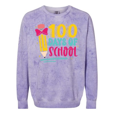 100 Days Of School Cute Education Colorblast Crewneck Sweatshirt