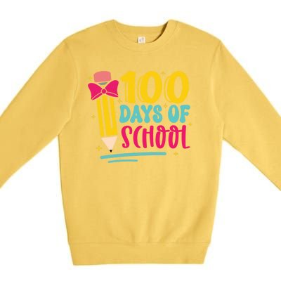 100 Days Of School Cute Education Premium Crewneck Sweatshirt