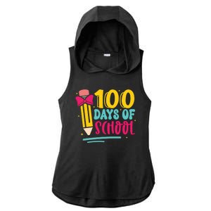 100 Days Of School Cute Education Ladies PosiCharge Tri-Blend Wicking Draft Hoodie Tank