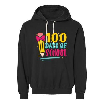 100 Days Of School Cute Education Garment-Dyed Fleece Hoodie