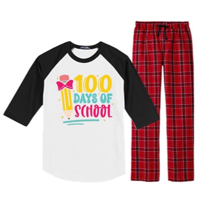 100 Days Of School Cute Education Raglan Sleeve Pajama Set