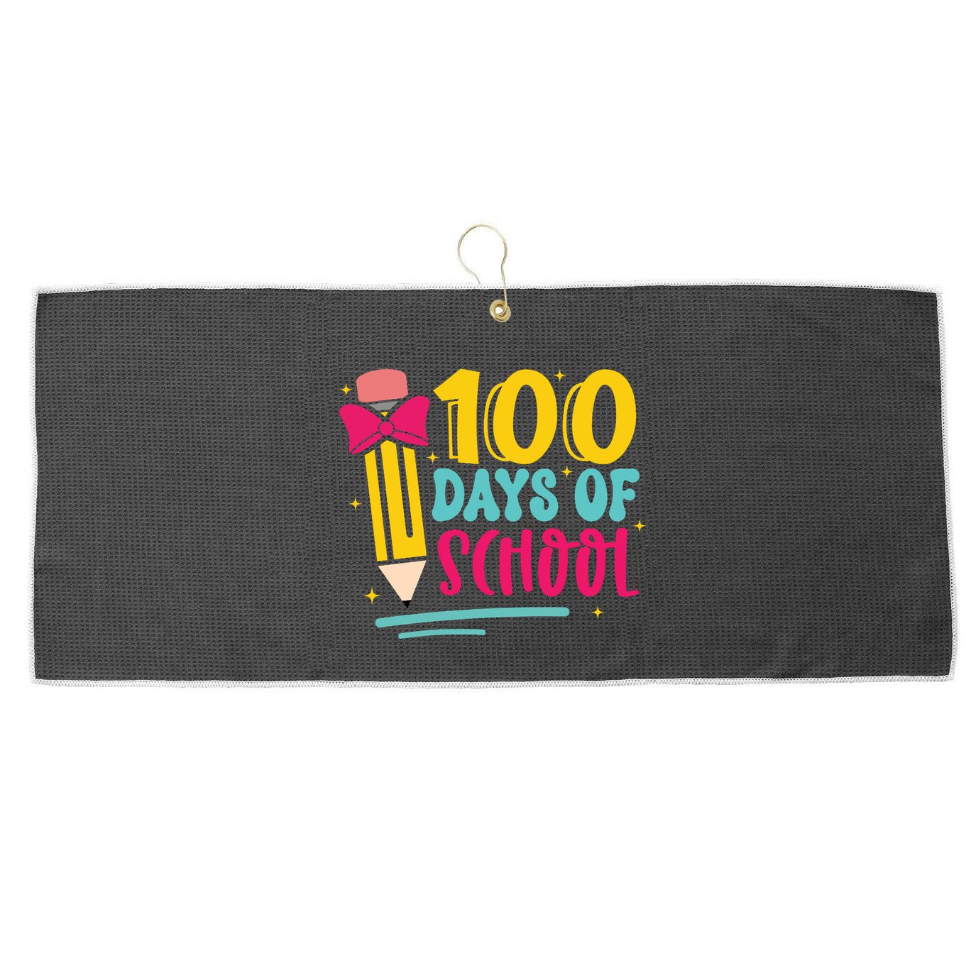 100 Days Of School Cute Education Large Microfiber Waffle Golf Towel
