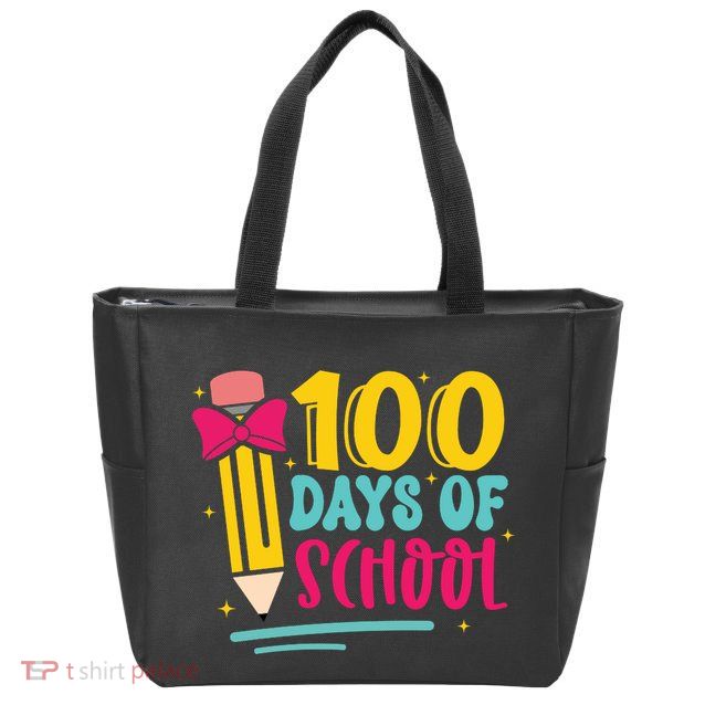 100 Days Of School Cute Education Zip Tote Bag