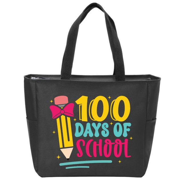 100 Days Of School Cute Education Zip Tote Bag