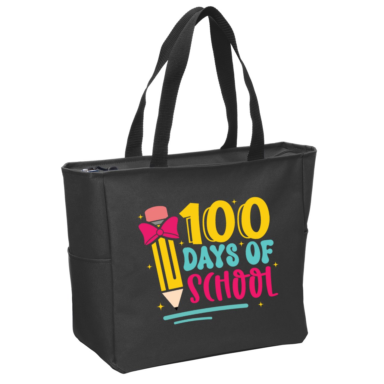 100 Days Of School Cute Education Zip Tote Bag