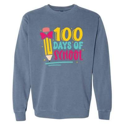 100 Days Of School Cute Education Garment-Dyed Sweatshirt