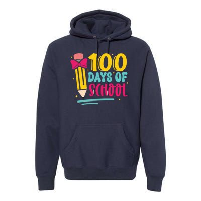 100 Days Of School Cute Education Premium Hoodie