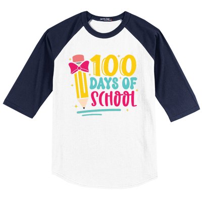 100 Days Of School Cute Education Baseball Sleeve Shirt