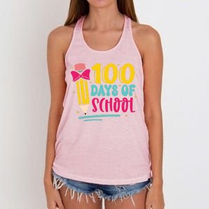 100 Days Of School Cute Education Women's Knotted Racerback Tank