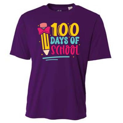 100 Days Of School Cute Education Cooling Performance Crew T-Shirt