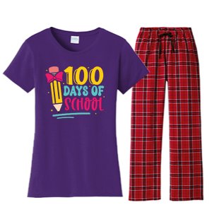 100 Days Of School Cute Education Women's Flannel Pajama Set