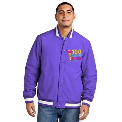 100 Days Of School Cute Education Insulated Varsity Jacket