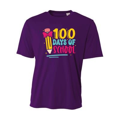 100 Days Of School Cute Education Youth Performance Sprint T-Shirt