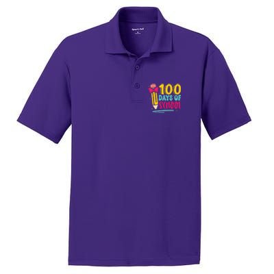 100 Days Of School Cute Education PosiCharge RacerMesh Polo