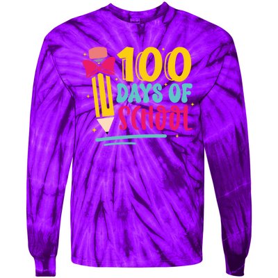 100 Days Of School Cute Education Tie-Dye Long Sleeve Shirt