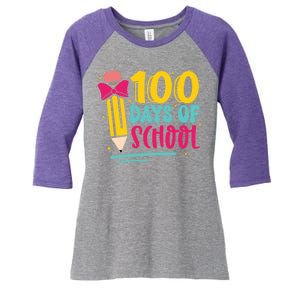 100 Days Of School Cute Education Women's Tri-Blend 3/4-Sleeve Raglan Shirt