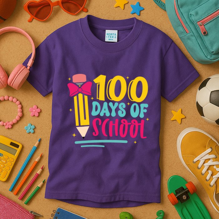 100 Days Of School Cute Education Kids T-Shirt