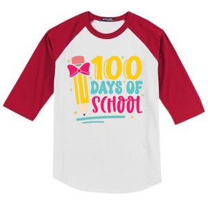 100 Days Of School Cute Education Kids Colorblock Raglan Jersey