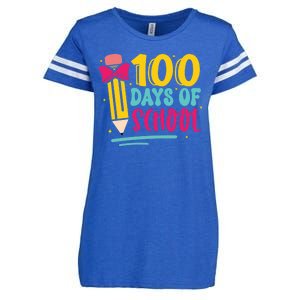 100 Days Of School Cute Education Enza Ladies Jersey Football T-Shirt