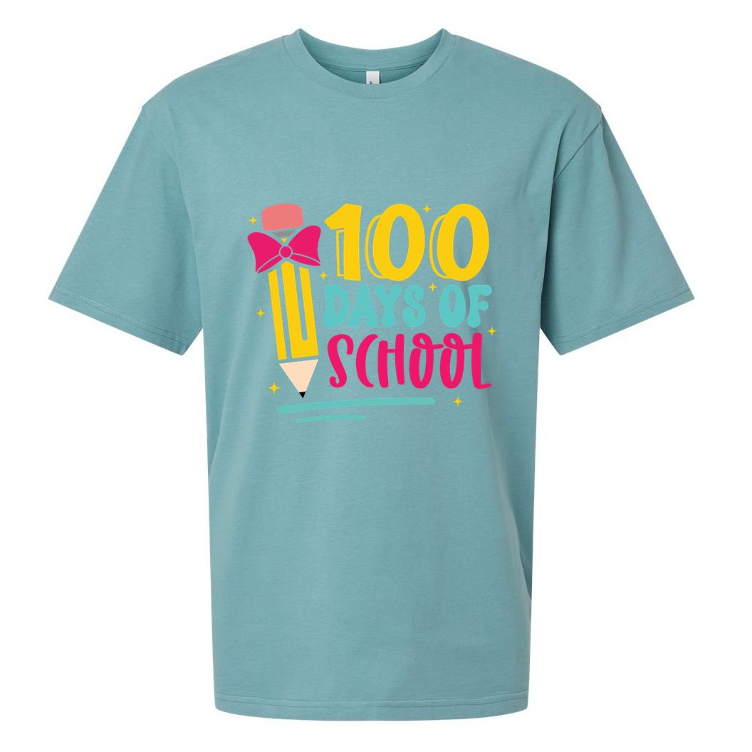 100 Days Of School Cute Education Sueded Cloud Jersey T-Shirt