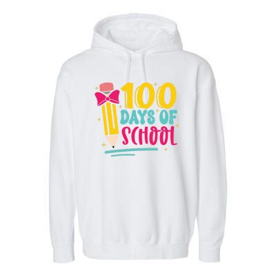 100 Days Of School Cute Education Garment-Dyed Fleece Hoodie