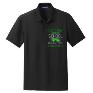 100 Days Of School Achievement Unlocked Video Game 100th Day Dry Zone Grid Polo