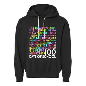 100th Day Of School Teacher 100 Days Math Numbers Garment-Dyed Fleece Hoodie