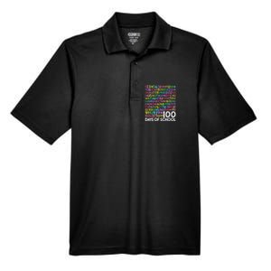 100th Day Of School Teacher 100 Days Math Numbers Men's Origin Performance Pique Polo