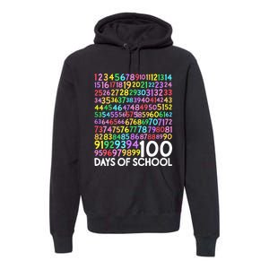 100th Day Of School Teacher 100 Days Math Numbers Premium Hoodie