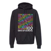 100th Day Of School Teacher 100 Days Math Numbers Premium Hoodie