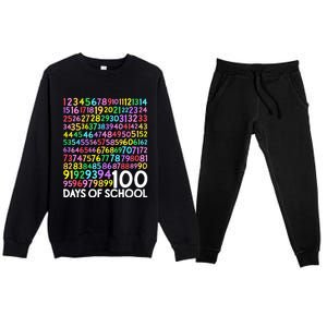 100th Day Of School Teacher 100 Days Math Numbers Premium Crewneck Sweatsuit Set