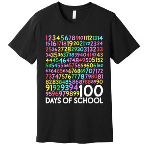 100th Day Of School Teacher 100 Days Math Numbers Premium T-Shirt