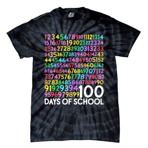 100th Day Of School Teacher 100 Days Math Numbers Tie-Dye T-Shirt