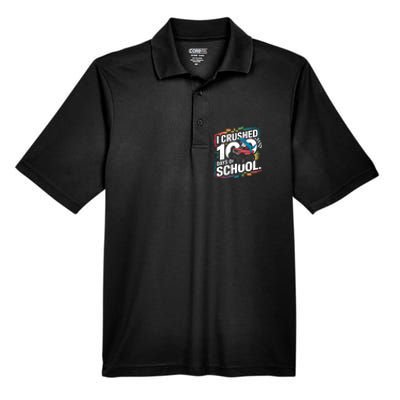 100 Days Of School Monster Truck T Rex Dinosaur Boy Men's Origin Performance Pique Polo