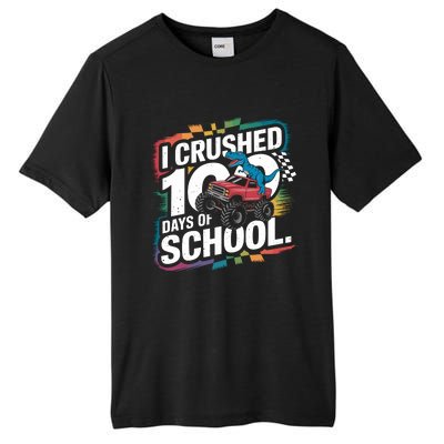 100 Days Of School Monster Truck T Rex Dinosaur Boy Tall Fusion ChromaSoft Performance T-Shirt