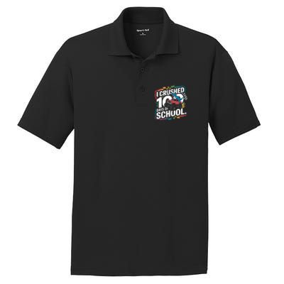 100 Days Of School Monster Truck T Rex Dinosaur Boy PosiCharge RacerMesh Polo