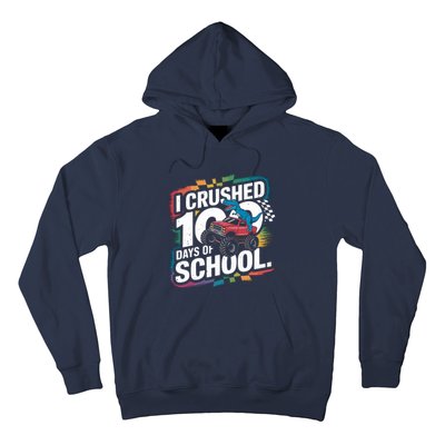 100 Days Of School Monster Truck T Rex Dinosaur Boy Hoodie