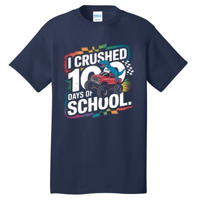 100 Days Of School Monster Truck T Rex Dinosaur Boy Tall T-Shirt