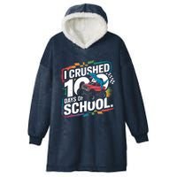 100 Days Of School Monster Truck T Rex Dinosaur Boy Hooded Wearable Blanket