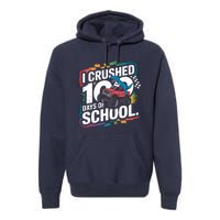 100 Days Of School Monster Truck T Rex Dinosaur Boy Premium Hoodie