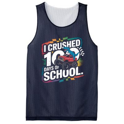 100 Days Of School Monster Truck T Rex Dinosaur Boy Mesh Reversible Basketball Jersey Tank