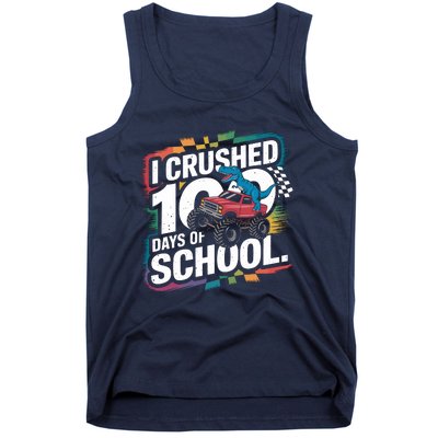 100 Days Of School Monster Truck T Rex Dinosaur Boy Tank Top