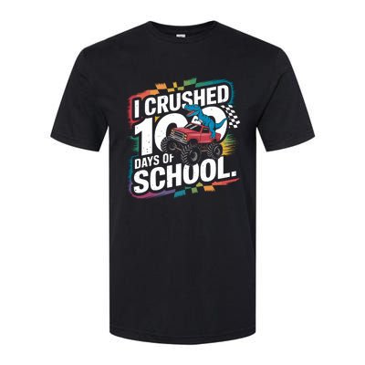 100 Days Of School Monster Truck T Rex Dinosaur Boy Softstyle CVC T-Shirt