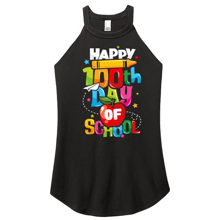 100th Day Of School Teachers Happy 100 Days Women’s Perfect Tri Rocker Tank