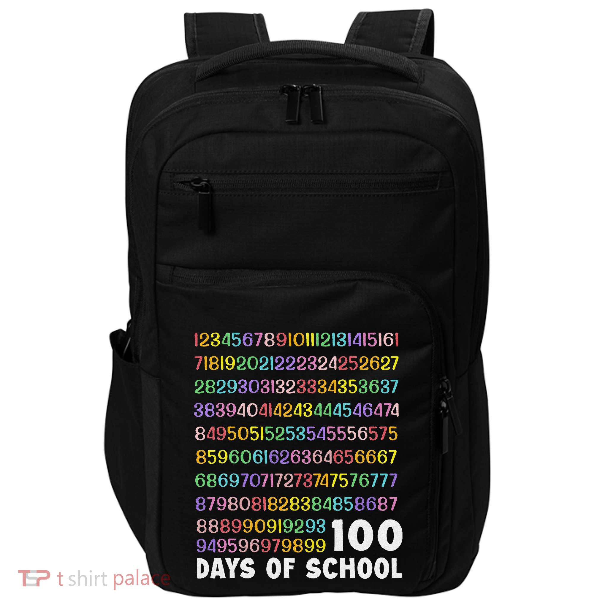 100th Day Of School 100 Days Math Numbers Impact Tech Backpack