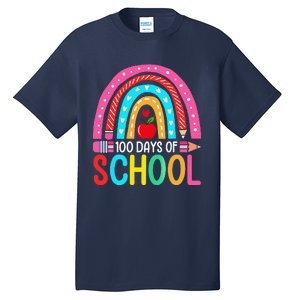 100 Days Of School Rainbow 100 Days Smarter Teacher Student Tall T-Shirt