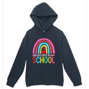 100 Days Of School Rainbow 100 Days Smarter Teacher Student Urban Pullover Hoodie