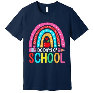 100 Days Of School Rainbow 100 Days Smarter Teacher Student Premium T-Shirt