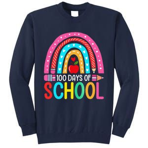 100 Days Of School Rainbow 100 Days Smarter Teacher Student Tall Sweatshirt